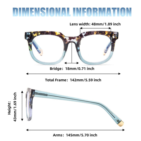 SIMPLE SQUARE ANTI-BLUE LIGHT READING GLASSES