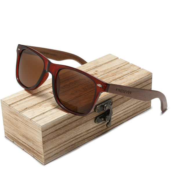 New Black Walnut  Wood Polarized Sunglasses Men's Glasses Handmade  Protection Eyewear Retro Wooden Box