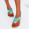 Zoloss New Fashion Bead Flower Round Toe Flip-flop Sandals