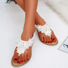 Zoloss New Fashion Bead Flower Round Toe Flip-flop Sandals