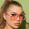 Oversized Square Hollow Luxury Frame Sunglasses Brand Designer Men Women Fashion Shades Uv400 Vintage Glasses