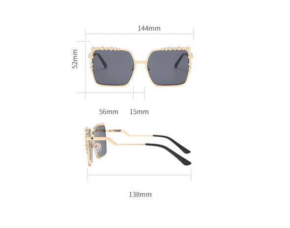 Luxury Pearl Sunglasses Women 2021 New  Oversized Square Glasses