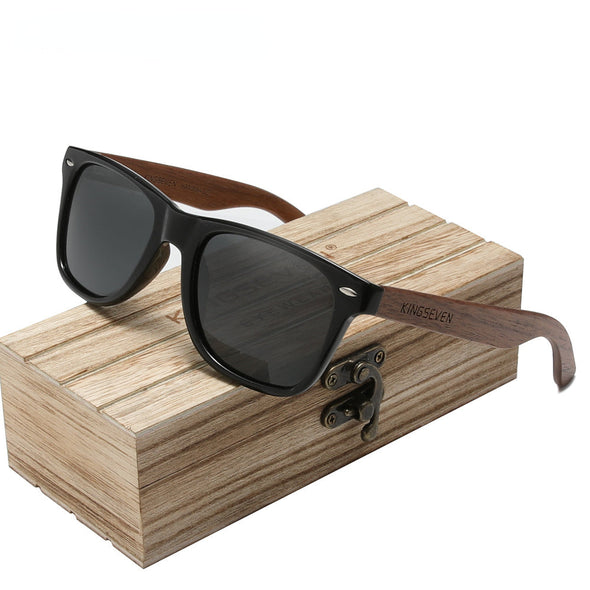 New Black Walnut  Wood Polarized Sunglasses Men's Glasses Handmade  Protection Eyewear Retro Wooden Box