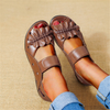 Mother Summer Hollow Out Women Shoes Genuine Leather Flat Sandals Casual Soft Peep Toe Paltform Ladies Sandals Zapatos
