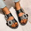 Zoloss Buckle Rhinestone Beach Sandals