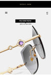 2021 cross border new rimless sunglasses, European and American trends, diamond rimmed glasses, fashion and exquisite trimming Sunglasses