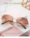 2021 cross border new rimless sunglasses, European and American trends, diamond rimmed glasses, fashion and exquisite trimming Sunglasses