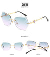 2021 cross border new rimless sunglasses, European and American trends, diamond rimmed glasses, fashion and exquisite trimming Sunglasses