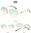 2021 cross border new rimless sunglasses, European and American trends, diamond rimmed glasses, fashion and exquisite trimming Sunglasses