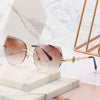 2021 cross border new rimless sunglasses, European and American trends, diamond rimmed glasses, fashion and exquisite trimming Sunglasses