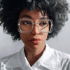 Women Anti Blue Light Computer Glasses Luxury Brand Designer Oversized Square Eyeglasses Fashion Eyewear Optical Frames