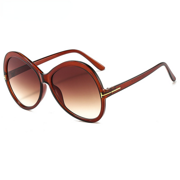 Ladies Oversized Round Cat Eye Sunglasses Ladies  New Retro Gradient Sunglasses Men And Women T-Shaped Big Frame Sunglasses