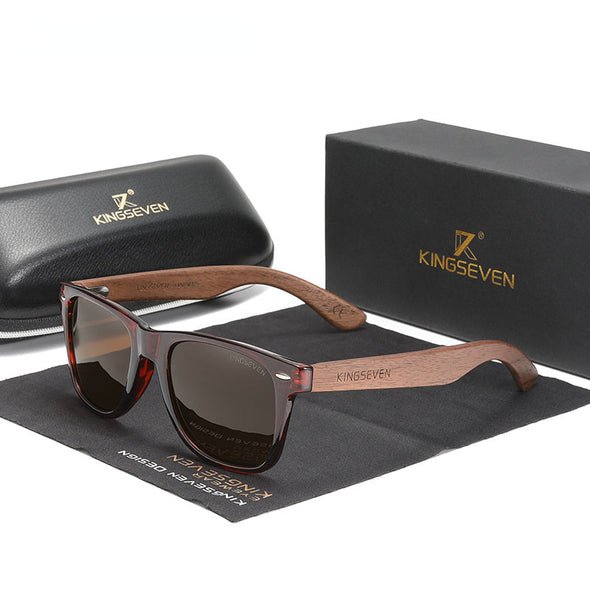 New Black Walnut  Wood Polarized Sunglasses Men's Glasses Handmade  Protection Eyewear Retro Wooden Box