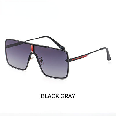 Oversized Sunglasses Men Luxury Brand Designer One Piece Mental Frame Square Sun Glasses For Man Vintage Lentes