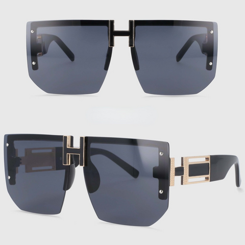 Big Size Rimless Polygon Ladies Sunglasses Brand Design Fashion Men Women's Shades UV400