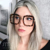 Women Anti Blue Light Computer Glasses Luxury Brand Designer Oversized Square Eyeglasses Fashion Eyewear Optical Frames