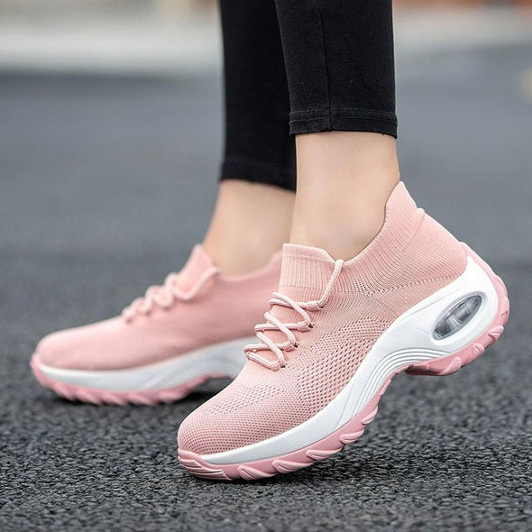 Zoloss Lace Up Walking Running Shoes Platform Sneakers