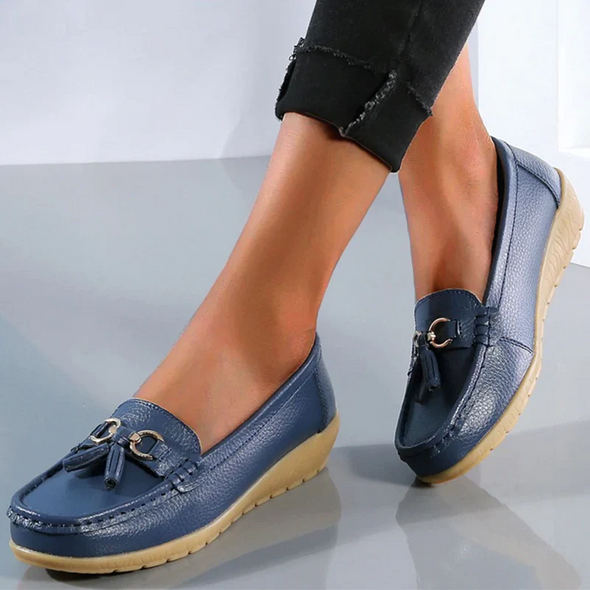 Zoloss Women Flats Ballet Leather Breathable Casual Shoes