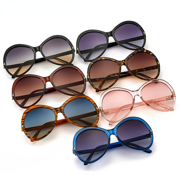 Ladies Oversized Round Cat Eye Sunglasses Ladies  New Retro Gradient Sunglasses Men And Women T-Shaped Big Frame Sunglasses