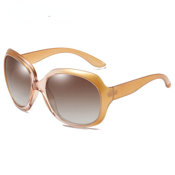 Brand Design Elegant Polarized Oversized Round Sunglasses Women Simple Fashion Big Plastic Ladies Sun Glasses