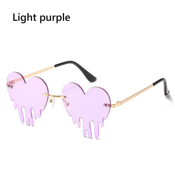 Fashion Retro Rimless Sunglasses Vintage Clouds diamond Tassel Steampunk Disco Glasses Funny Cloud Shaped Shades