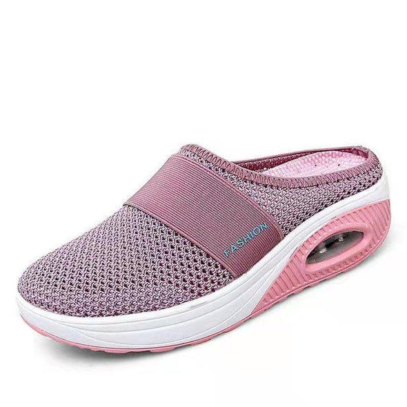 Air-cushioned slip-on walking shoes