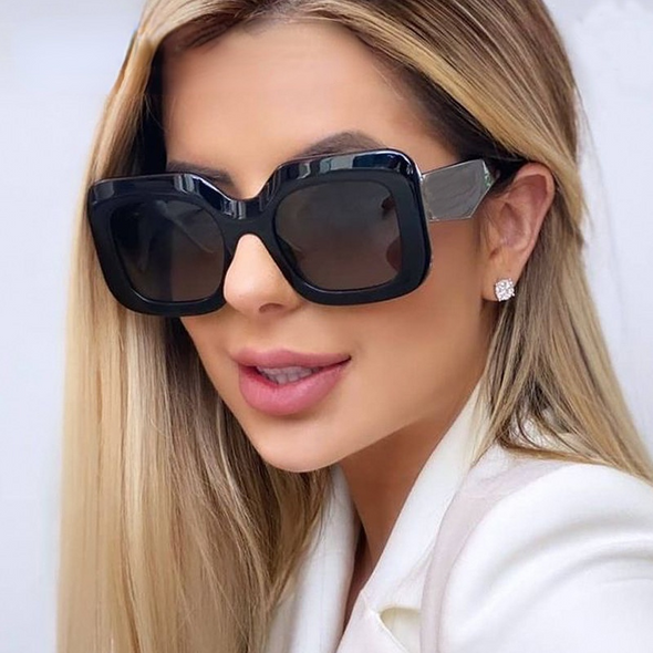 New Fashion Oversized Square Sunglasses For Women Black Brown Elegant Gradient Sun Glasses Female Uv400 Eyewear Pink Red