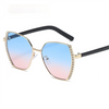 Women Oversized Square Sun Glasses Fashion Imitation Rhinestones Gradient Sunglass