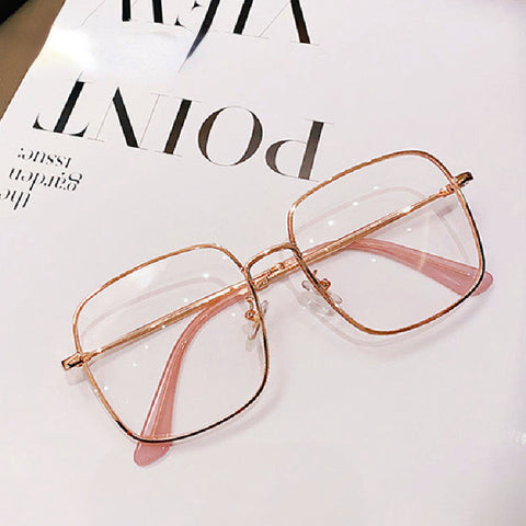 Computer Glasses Frame Women Men Anti Blue Light Alloy Eyewear Blocking Square Spectacle Transparent Glasses Optical