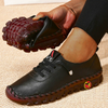 Zoloss Platform Loafers Casual Shoes Leather Flats Comfortable Slip on Mom Shoe Oxfords