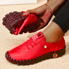 Zoloss Platform Loafers Casual Shoes Leather Flats Comfortable Slip on Mom Shoe Oxfords