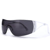 Retro One Piece Sunglasses Women Luxury Oversized Wrap Around Sun Glasses UV400 Ladies 2022 New Fashion Eyewear Shades