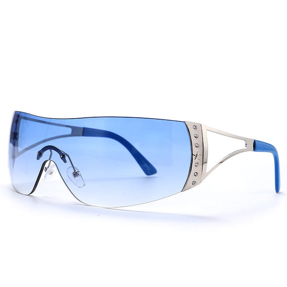 Retro One Piece Sunglasses Women Luxury Oversized Wrap Around Sun Glasses UV400 Ladies 2022 New Fashion Eyewear Shades