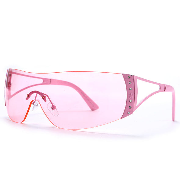 Retro One Piece Sunglasses Women Luxury Oversized Wrap Around Sun Glasses UV400 Ladies 2022 New Fashion Eyewear Shades