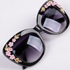 Queen Cat Eye Sunglasses for Women Rose Flower Vintage Girls Oculos De Sol Oversize Brand Design Women Sun glasses