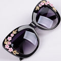 Queen Cat Eye Sunglasses for Women Rose Flower Vintage Girls Oculos De Sol Oversize Brand Design Women Sun glasses