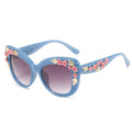 Queen Cat Eye Sunglasses for Women Rose Flower Vintage Girls Oculos De Sol Oversize Brand Design Women Sun glasses