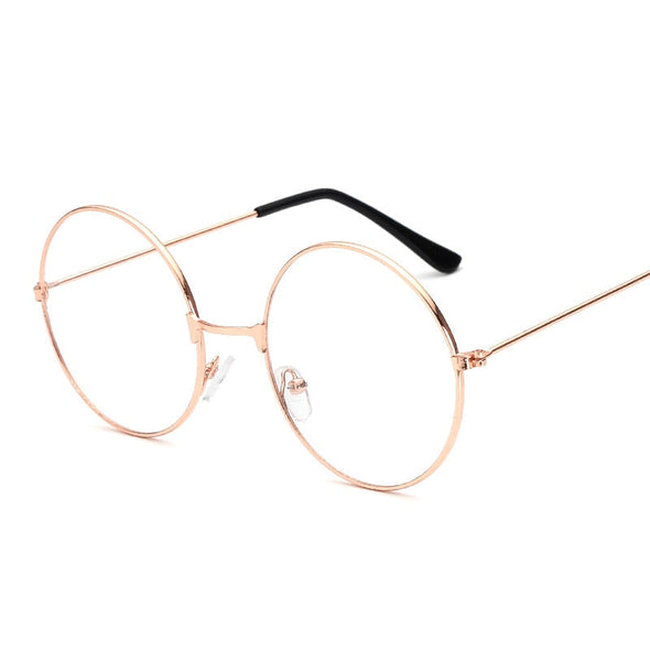 fashion simple unisex round Plain glasses for men women Metal frame glasses for wedding party eyeglasses