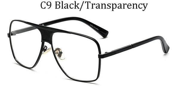 Fashion Metal gradient square frame men's sunglasses brand Design driving sunglasses Vintage sun Glasses