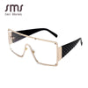 Square Sunglasses Oversized Metal Frame Vintage Glasses Men Shades Retro Gradient Colors