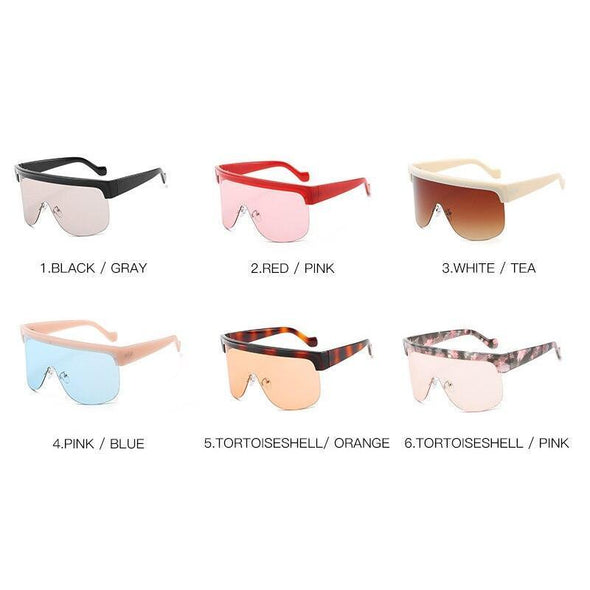 2021 New Windproof  Big Frame Shield Vintage Luxury Super Cool Goggle Siamese SunGlasses