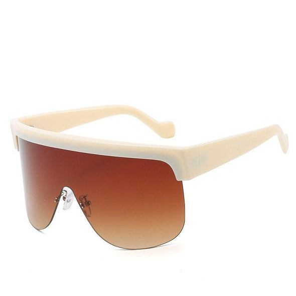 2021 New Windproof  Big Frame Shield Vintage Luxury Super Cool Goggle Siamese SunGlasses