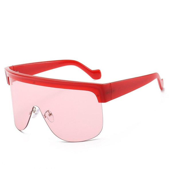 2021 New Windproof  Big Frame Shield Vintage Luxury Super Cool Goggle Siamese SunGlasses