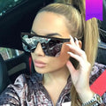 Square Women  Luxury Vintage Design Big Frame Mirror Sunglasses