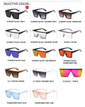 Square Women  Luxury Vintage Design Big Frame Mirror Sunglasses