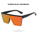 Square Women  Luxury Vintage Design Big Frame Mirror Sunglasses