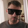 Square Women  Luxury Vintage Design Big Frame Mirror Sunglasses