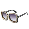 2021 Vintage Oversized Square Colorful Diamond Sunglasses Women Luxury Crystal Fashion Sun Glasses For Female Rhinestone UV400
