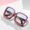 2021 Vintage Oversized Square Colorful Diamond Sunglasses Women Luxury Crystal Fashion Sun Glasses For Female Rhinestone UV400