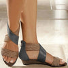 Zoloss Woman Rome Hemp Wedges Ladies Zippers Sandals
